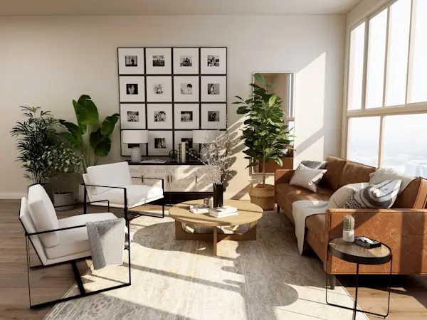 Sun-lit modern living room