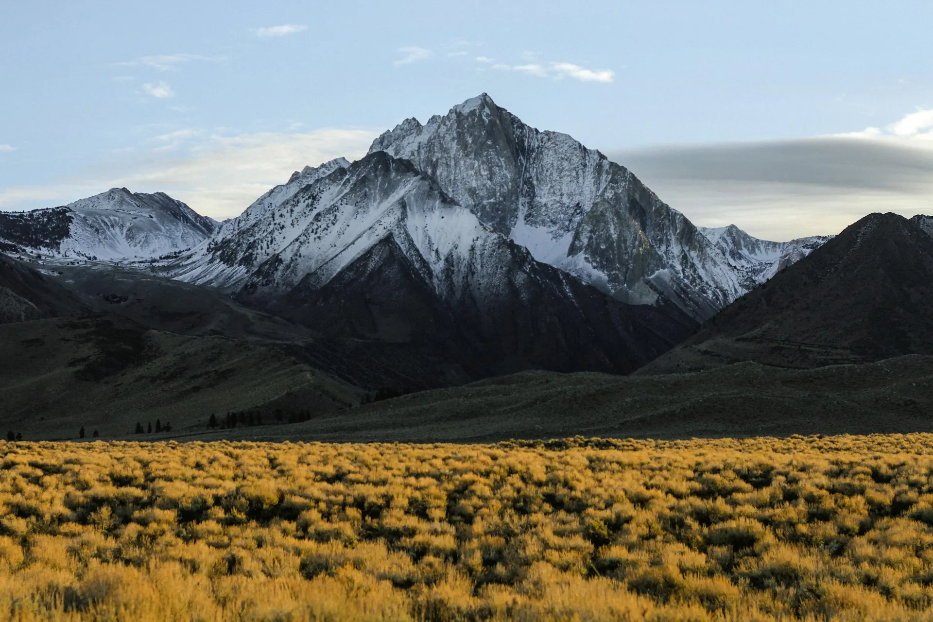 Wasatch Front mountain range at dawn over the Salt Lake Valley